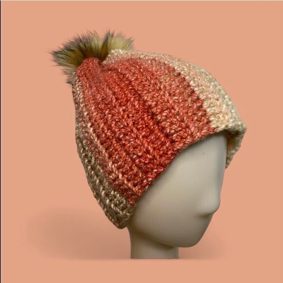 Crochet Beanie Women Chunky Knit Winter Hat Pom Pom Holiday Gift Cozy Beanies - Picture 5 of 5